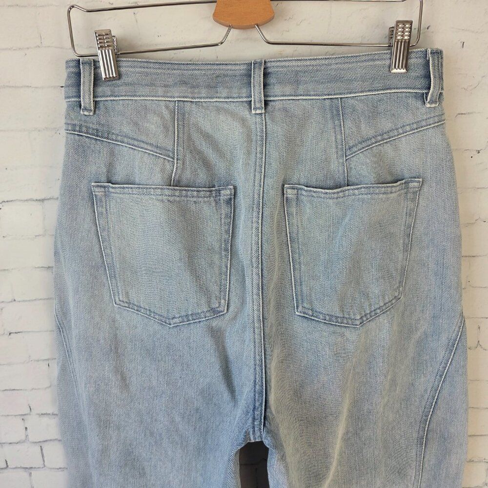 IRO Girvan Pleated Barrel Jeans Size 40 / US 8 / UK 12 Light Blue Wash Denim - Picture 6 of 11